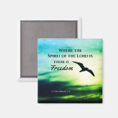 2 Korinther 3:17 Freedom Bible Verse Magnet (Vorderseite/Rückseite)