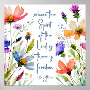2 Korinther 3:17 Freedom Bible Verse Poster
