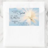 2 Korinther 3:17 ...Freedom Bible Verse Rechteckiger Aufkleber (Tasche)