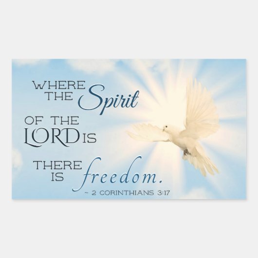 2 Korinther 3:17 ...Freedom Bible Verse Rechteckiger Aufkleber (Vorderseite)