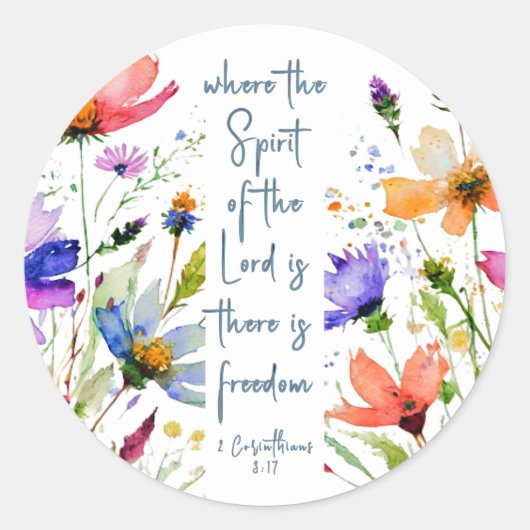2 Korinther 3:17 Freedom Bible Verse Runder Aufkleber (Vorderseite)