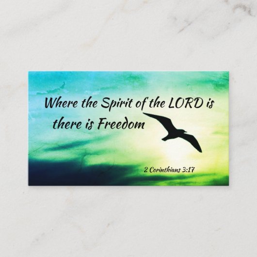 2 Korinther 3:17 Freedom Bible Verse Visitenkarte (Vorderseite)