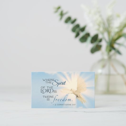 2 Korinther 3:17 ...Freedom Bible Verse Visitenkarte (Stehend Vorderseite)