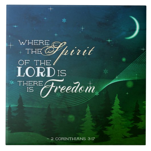 2 Korinther 3:17 Wo der Geist des Herrn ist Fliese (Vorderseite)