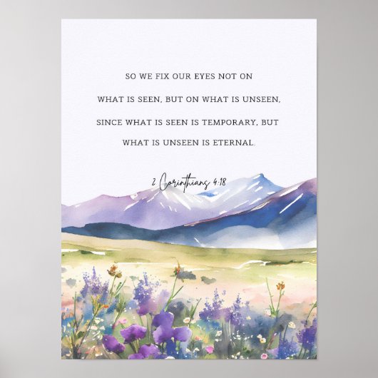 2 Korinther 4:18, Bible Verse Wall Art Poster (Vorne)