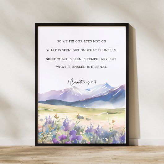 2 Korinther 4:18, Bible Verse Wall Art Poster