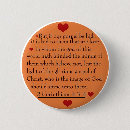 2 Korinther-4:3 - Knopf mit 4 Evangelien Button (Vorderseite)