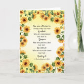 2 Korinther 4:8-9 Bibelverse Sonnenblumen Karte (Vorderseite)
