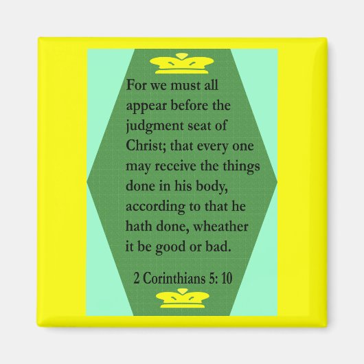 2 Korinther 5:10 Magnet (Vorne)