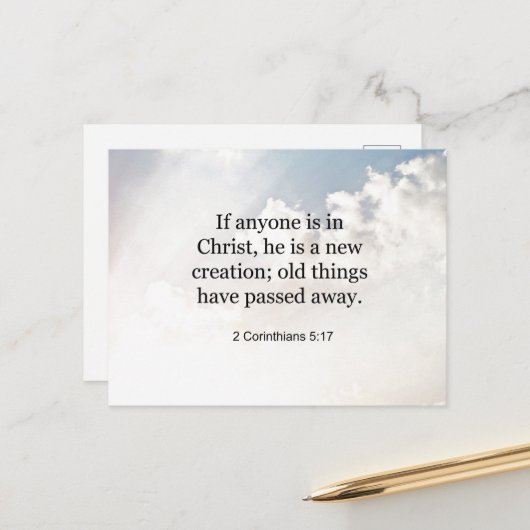 2 Korinther 5:17, Bibelverse, Postkarte (Vorderseite/Rückseite Beispiel)