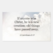 2 Korinther 5:17, Bibelverse, Rechteckiger Aufkleber (Vorderseite)