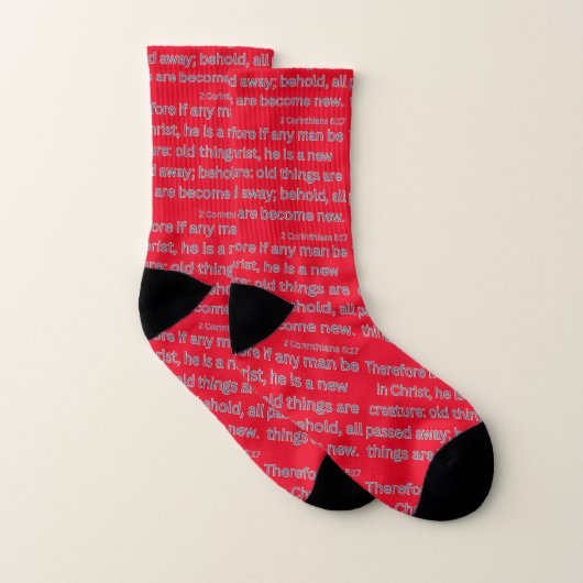 2 Korinther 5:17 Bibelverse Rot All-over-Print Socken (Paar)