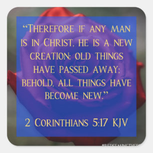 2 Korinther 5:17 Die Besticker einlösen Quadratischer Aufkleber