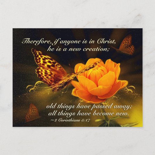 2 Korinther 5:17 Wenn jemand in Christus ist, Bibe Postkarte (Vorderseite)