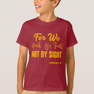 2 Korinther 5:7 Bibelverse KJV Quote Boy's T-Shirt