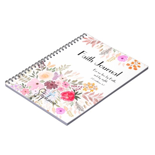 2 Korinther 5:7 - Frohe Frühlingsflora Glaube Notizblock (Linke Seite)