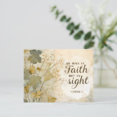 2 Korinther 5:7 Wir gehen durch das Glaubensbibelv Postkarte (Stehend Vorderseite)