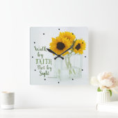 2 Korinther 5:7 Zu Fuß durch den Glauben, nicht du Quadratische Wanduhr (Zuhause)