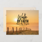 2 Korinther 5:7 zu Fuß durch den Sonnenuntergang d Postkarte (Vorne/Hinten)