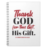 2 Korinther 9:15 Bibelverse Design I Notizblock (Vorderseite)