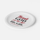 2 Korinther 9:15 Bibelverse Design I Pappteller (Schrägansicht)