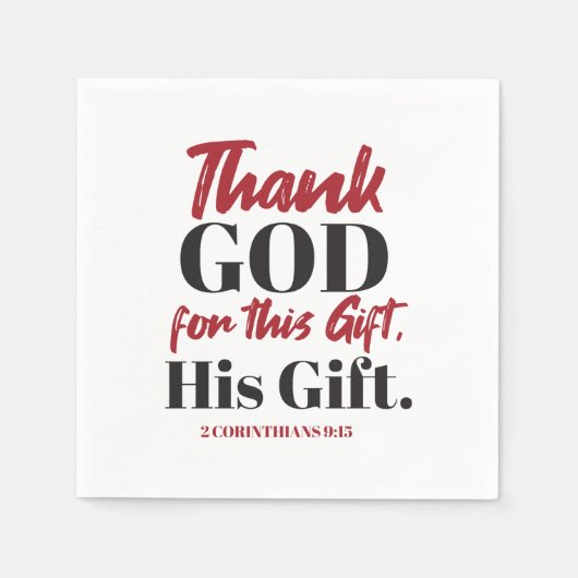 2 Korinther 9:15 Bibelverse Design I Serviette (Vorderseite)