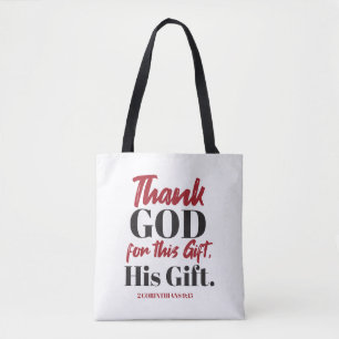 2 Korinther 9:15 Bibelverse Design I Tasche