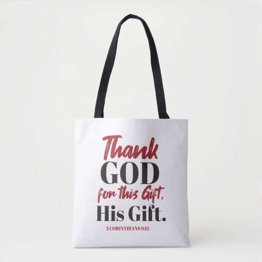 2 Korinther 9:15 Bibelverse Design I Tasche (Vorderseite)