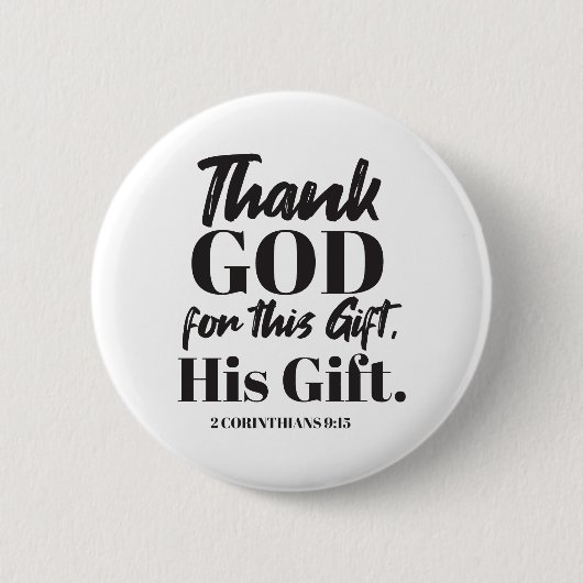 2 Korinther 9:15 Bibelverse Design II Button (Vorderseite)