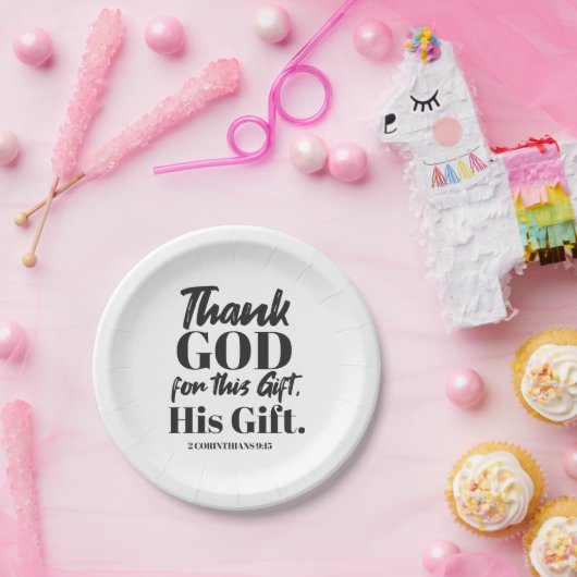 2 Korinther 9:15 Bibelverse Design II Pappteller (Party)