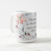 2 Korinther 9:15 Danke an Gott Kaffeetasse (Vorderseite Links)