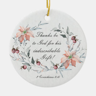 2 Korinther 9:15 Danke an Gott, Weihnachten Keramik Ornament