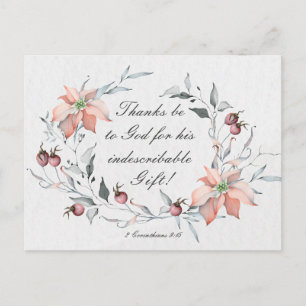 2 Korinther 9,15 Gott sei Dank Weihnachten Postkarte