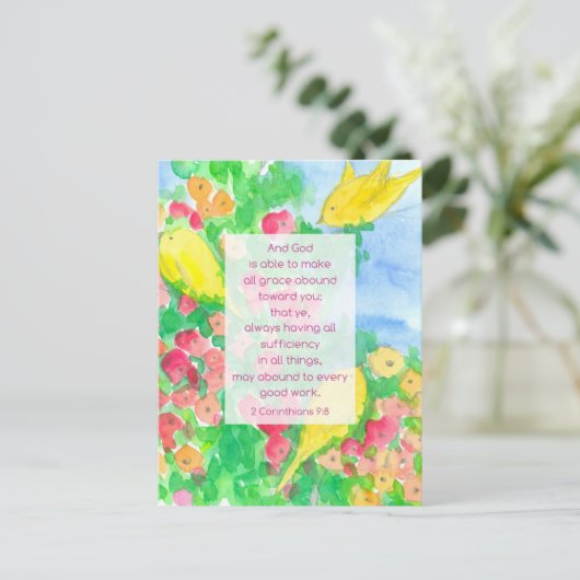 2 Korinther-Schrift Bibel Gottes Gnade-Blume Postkarte (Stehend Vorderseite)