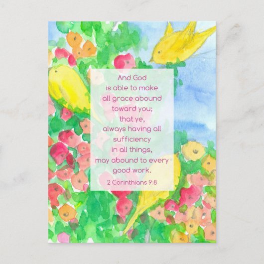 2 Korinther-Schrift Bibel Gottes Gnade-Blume Postkarte (Vorderseite)