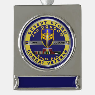 2. Korps Support Command Desert Storm Veteran  Banner-Ornament Silber