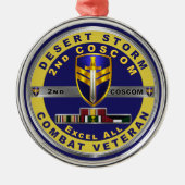 2. Korps Support Command Desert Storm Veteran Ornament Aus Metall (Vorne)