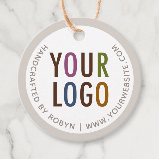2" Kraft Custom Circle Round Hang Tags mit String Geschenkanhänger (Vorderseite)