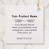 2" Kraft Custom Square Hang Tags mit String (Rückseite)