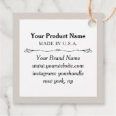 2" Kraft Square Hang Tags mit String Custom Logo Geschenkanhänger (Rückseite)