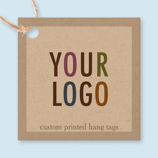 2" Kraft Square Hang Tags mit String Custom Logo Geschenkanhänger
