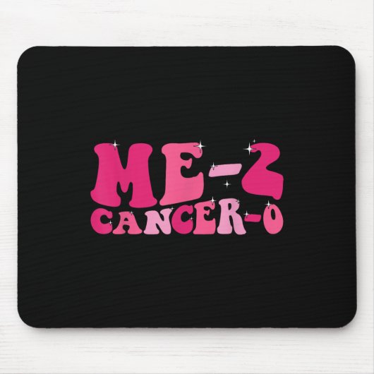 2 Krebs 0 I Beat Cancer zweimal Groovy Retro Sur Mousepad (Vorne)