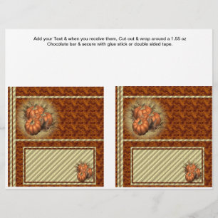 2 Kürbis Herbst Custom Hersheys Candy Bar Verpacku Flyer