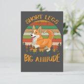 2 Kurze Beine Big Attitude corgi Dankeskarte (Stehend Vorderseite)