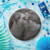 2 Küssen von Otters Wildlife Foto Pappteller (Party)