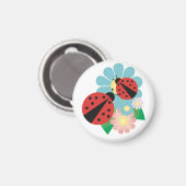 2 Ladybugs und Blume Magnet (Vorderseite/Rückseite)