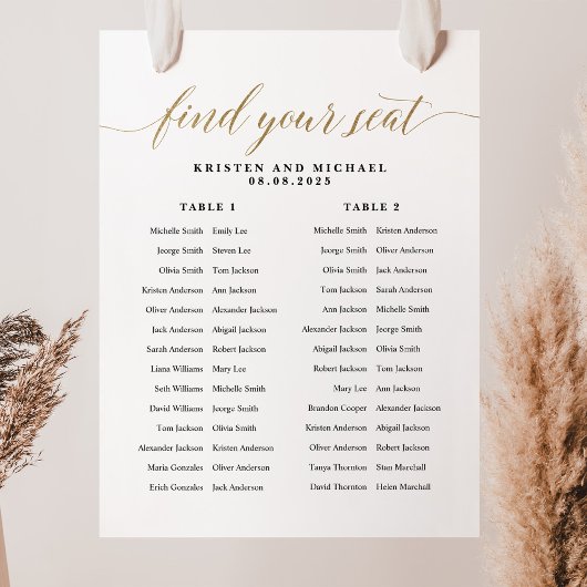 2 Lange Tische finden Ihre Sitzkarte Poster