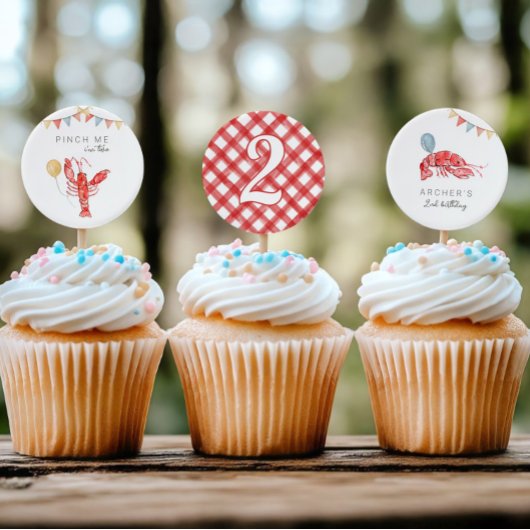 2" Langusten Birthday Cupcake Toppers