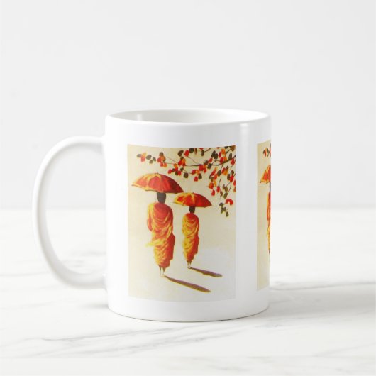 2 laotianische buddhistische Mönche Kaffeetasse (Links)
