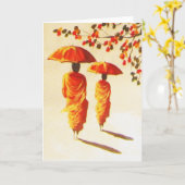 2 laotianische buddhistische Mönche Karte (Gelbe Blume)